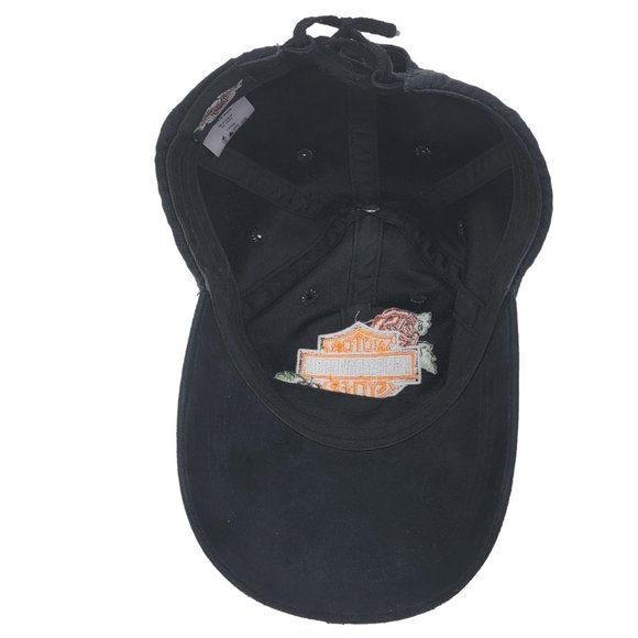 Women's Harley-Davidson Hat Black Ponytail Cap Red Roses Ladies Motorcycle Biker - Picture 6 of 9